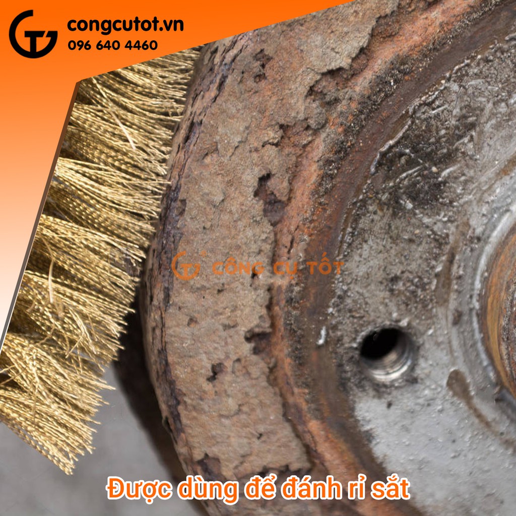 Bàn chải đảnh rỉ cán nhựa đỏ