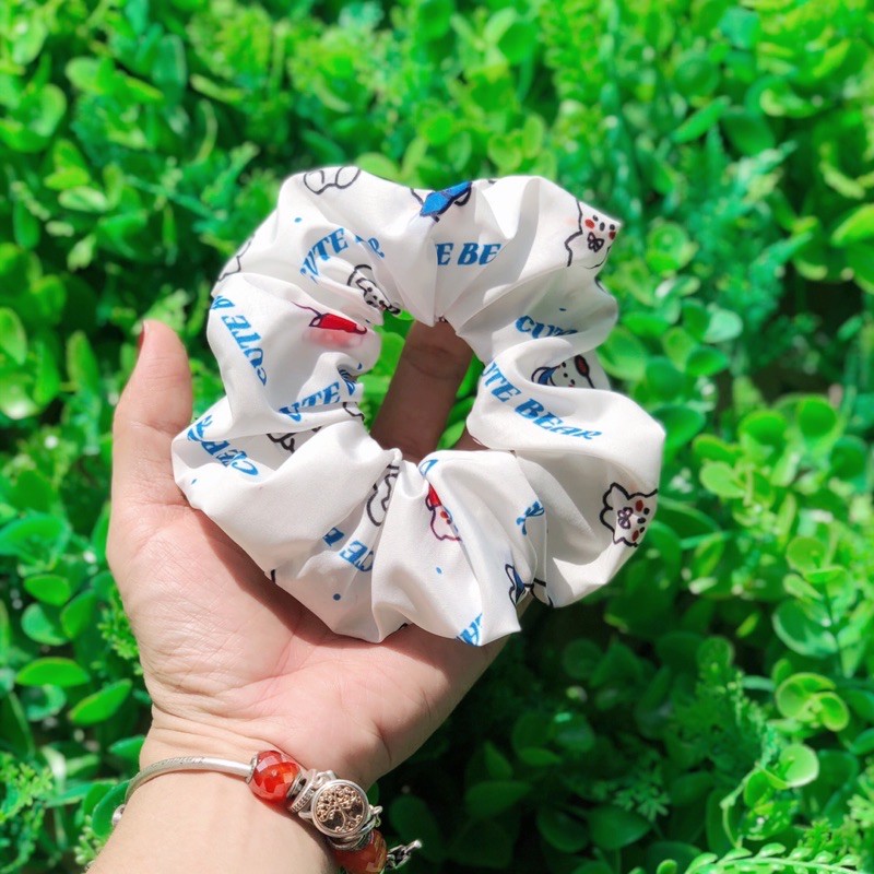 Buộc tóc SCRUNCHIES hoạt hình hoạ tiết thú cưng dễ thương
