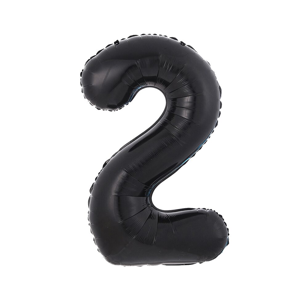 Bong bóng lá nhôm màu đen 32inch hình chữ cái và chữ số dùng để trang trí tiệc cho bé