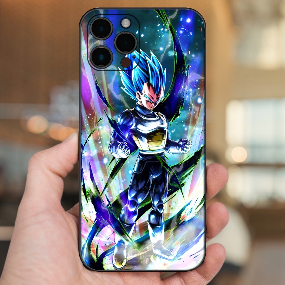 Ốp lưng iPhone 12 Pro Max dẻo đen cạnh vuông in hình Vegeta Dragon Ball
