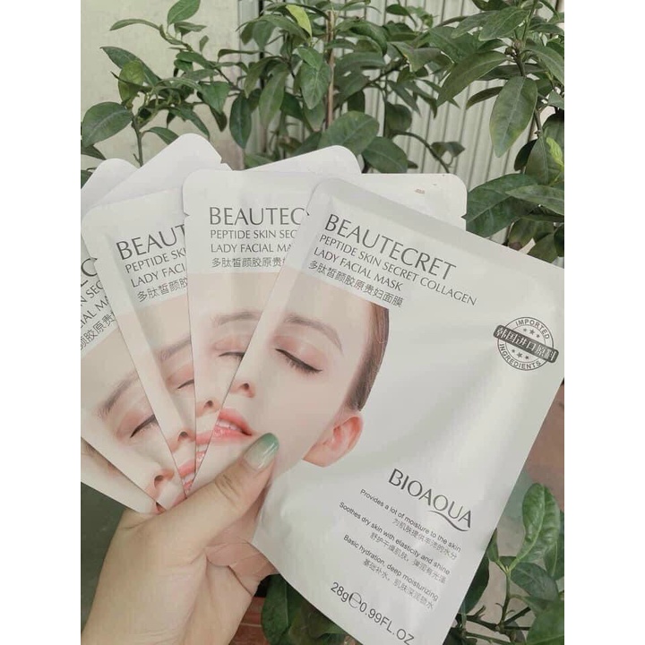 Combo 10 miếng Mặt nạ thủy tinh - Thạch collagen Beautecret Bioaqua
