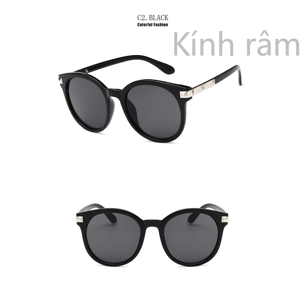 Kính mát tròn màu kẹo ngọt phong cách cổ điển