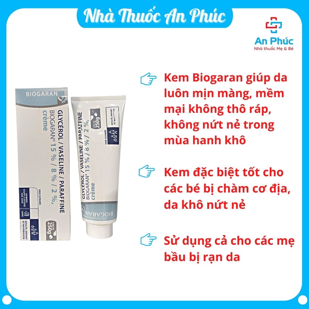 Kem dưỡng da  Biogaran Glycerol Vaseline Paraffine- Dưỡng da, hết nẻ, rạn da mẹ bầu và chàm tuyệt đối | BigBuy360 - bigbuy360.vn