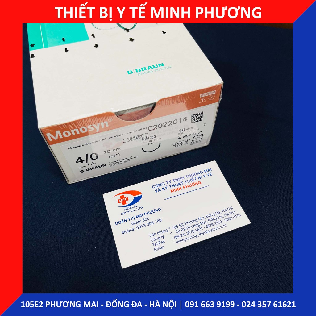 Bán lẻ chỉ khâu phẫu thuật MONOSYN BRAUN các số 3/0 4/0 5/0 6/0