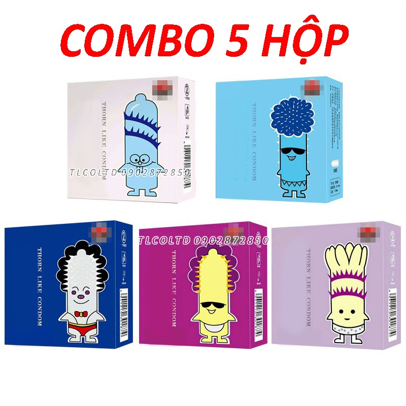 COMBO 5 HỘP BAO CAO SU RÂU