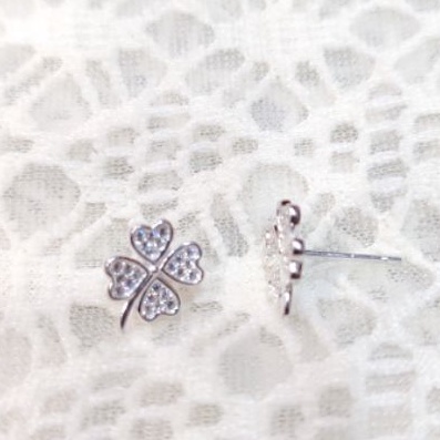 Bông tai hình cỏ 4 lá bạc ta(hàng kỹ)_Van jw