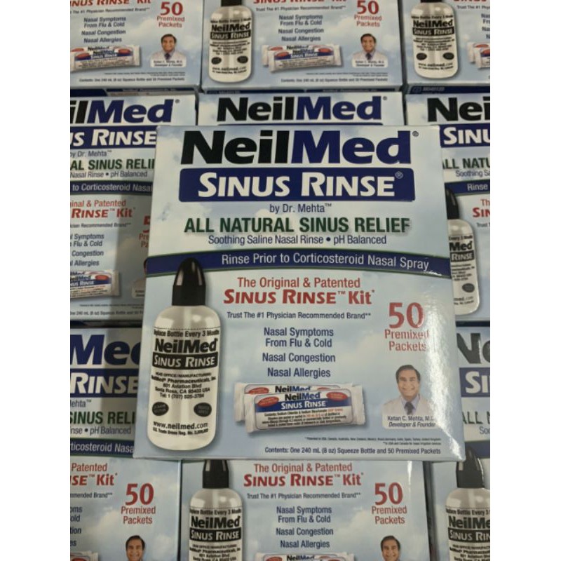 Bình rửa mũi 240ml kèm 50 muối neilmed nguyên hộp