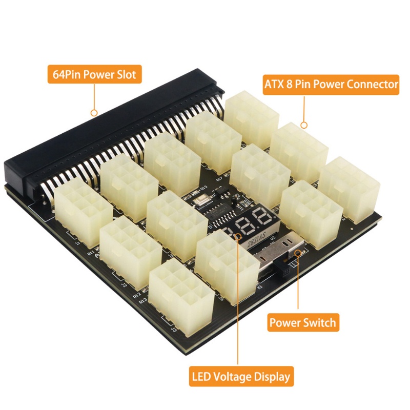 Bộ ChuyểN ĐổI BT 1200W PSU Server 12V VớI ĐiệN ÁP Và HiểN Thị NhiệT
