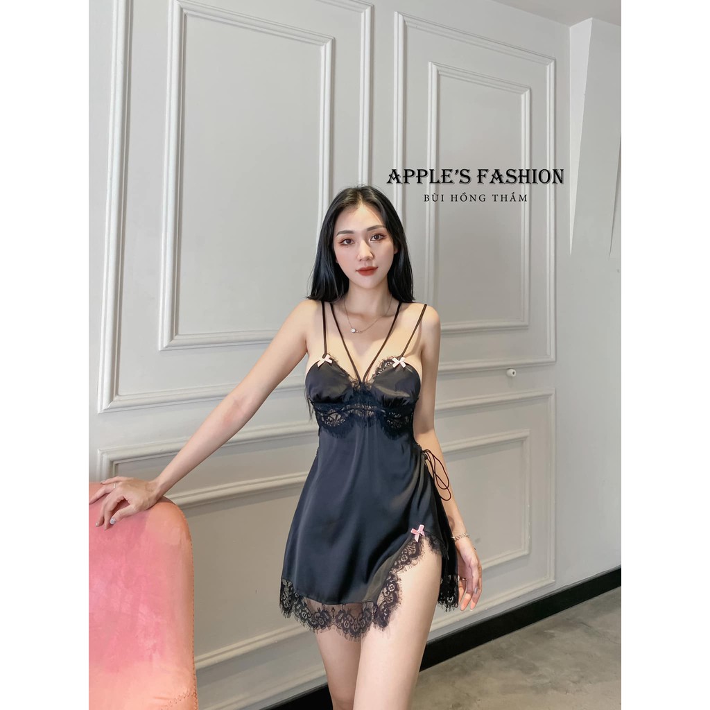 Váy ngủ hai dây lụa satin sexy cao cấp Đầm mặc nhà gợi cảm quyến rũ Mã 14