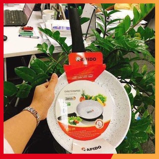Chảo từ Rapido đáy phẳng size 20, 24,28 tiếp từ tốt hơn, nhôm đúc nguyên khối, phủ men ceramic nhập Đức