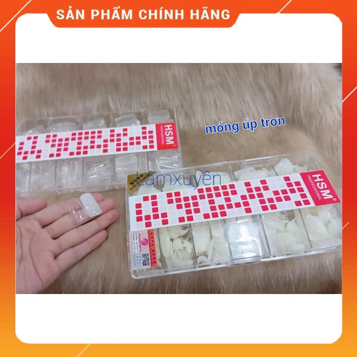 Hộp Móng úp HSM siêu mềm ( hàng chuẩn ) hộp 500 móng / đục- trong   độ bền cao, khả năng bám keo rất chắc