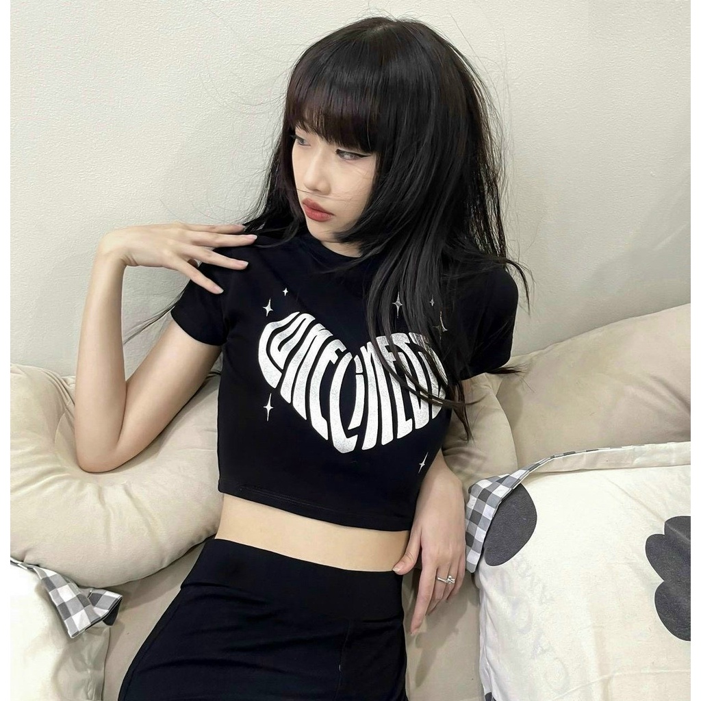 Áo croptop kiểu Basic JOY BABE form ôm 🙊 thun xịn hack dáng co giãn 4 chiều, áo crop top kieu tay ngắn CRON 250 -5C