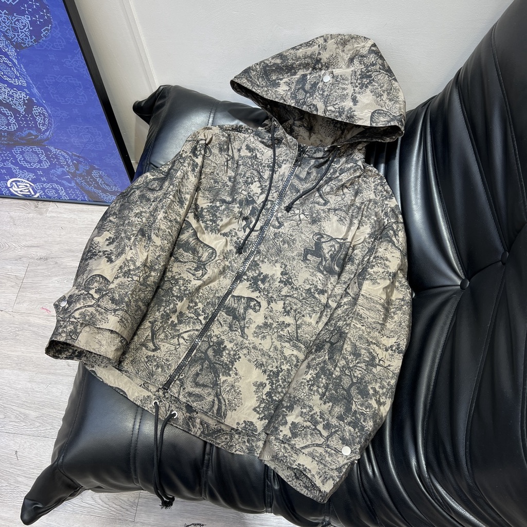 Áo khoác jacquard nữ có mũ thời trang cao cấp Christian Dior CD phong cách thời thượng