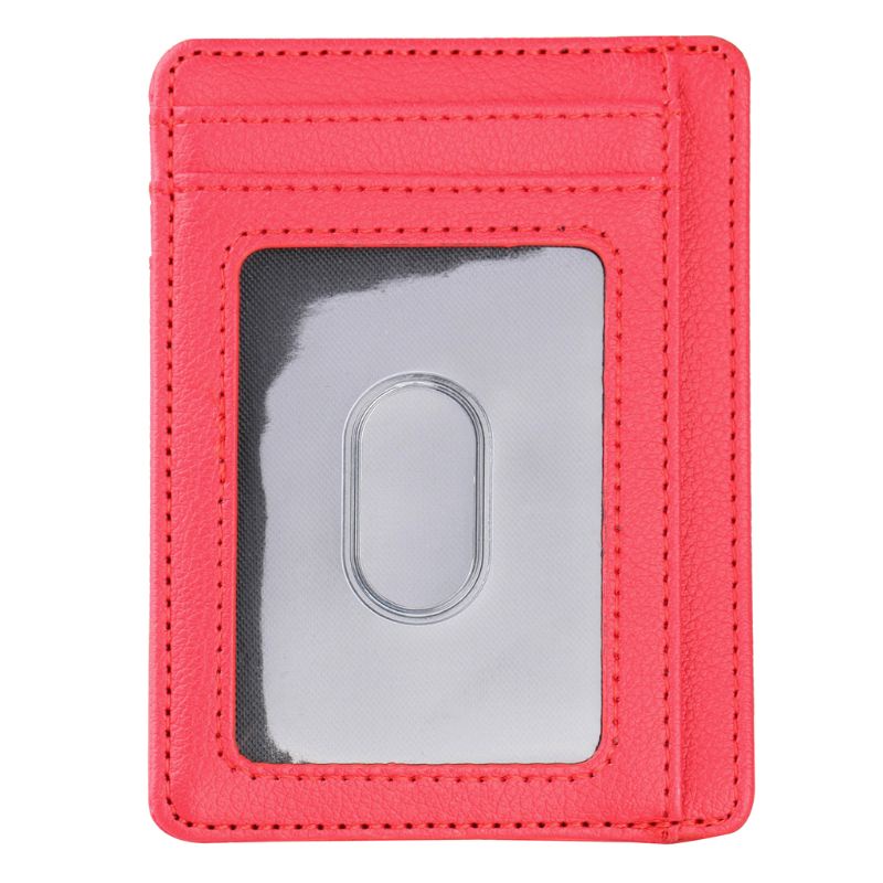 Youyo Ví Da Mỏng Đựng Thẻ Tín Dụng RFID Có Cửa Sổ Phía Trước Thiết Kế Tối Giản Dành Cho Nam