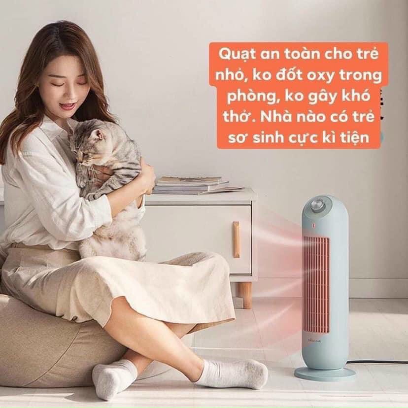 Máy sưởi đứng - Quạt sưởi đứng, tiết kiệm điện năng, có thể xoay tối đa 120 độ, an toàn cho gia đình mùa Đông lạnh giá