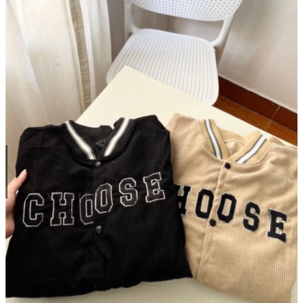 Áo khoác Bomber Nhung Tăm Thêu Chữ Choose Cao cấp, HOT | BigBuy360 - bigbuy360.vn