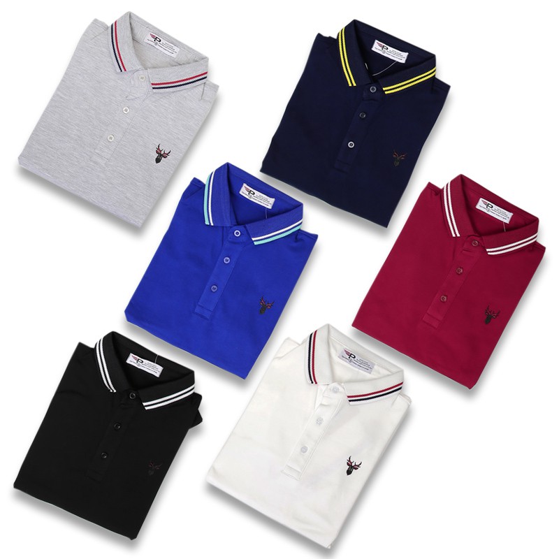 Áo thun nam polo bo cổ dệt logo in nổi Pigofashion thời trang AHT16 chọn màu | BigBuy360 - bigbuy360.vn