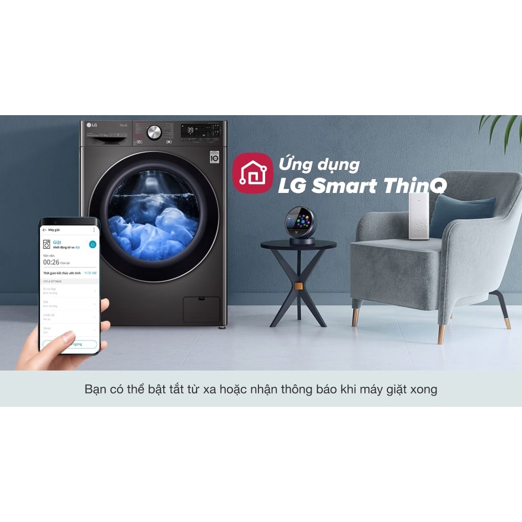 Máy giặt sấy LG Inverter 13 kg FV1413H3BA