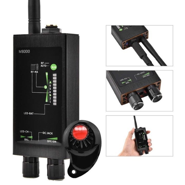 MÁY DÒ PHÁT HIỆN CAMERA THEO DÕI, GPS, NGHE LÉN, ĐỊNH VỊ DETECTOR M8000