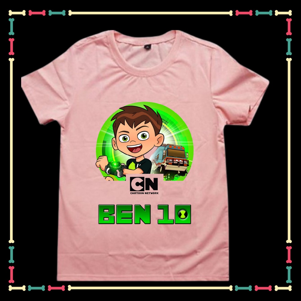 Áo thun cộc tay bé trai bé gái in mẫu Ben 10 Benten vải thun co giãn 4 chiều đủ màu sắc