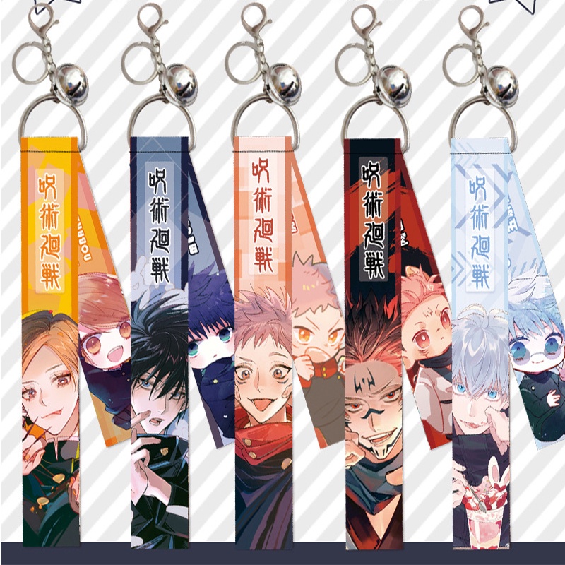 Móc Khóa Gắn Chuông Và Dây Ruy Băng Thời Trang Anime Jujutsu Kaisen Yuji Itadori Gojo Satoru