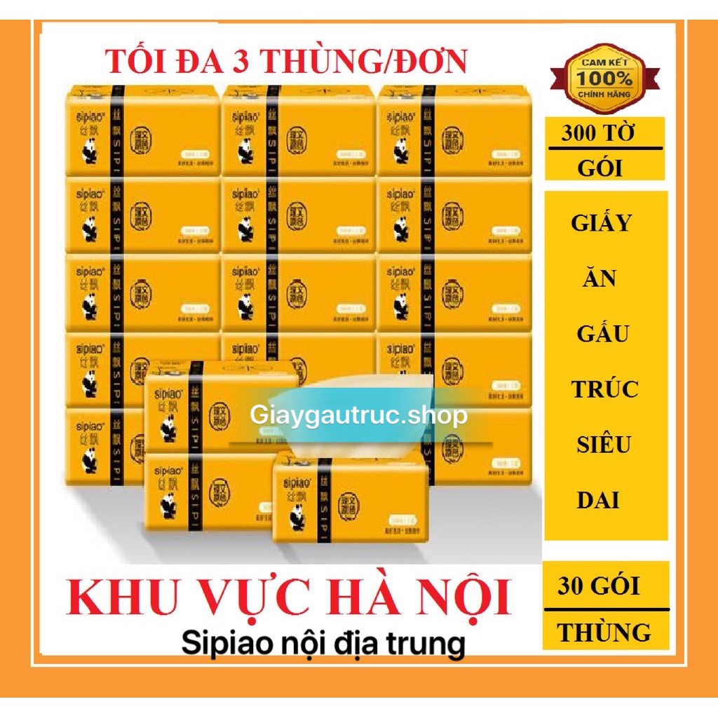 THÙNG 30 GÓI GIẤY ĂN GẤU TRÚC CHÍNH HIỆU SIPIAO MÃ [ 6021 ] NỘI ĐỊA TRUNG