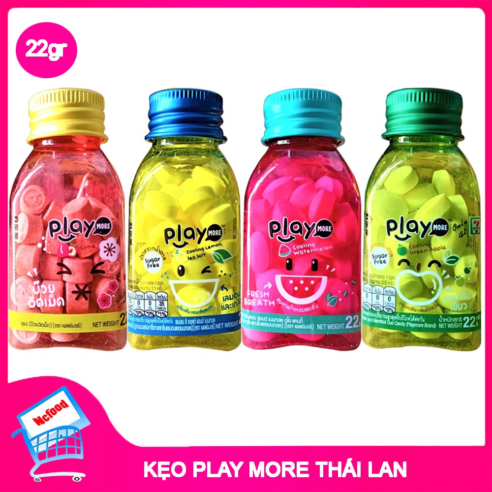 Kẹo Ngậm Play More Hũ 22G Thái Lan