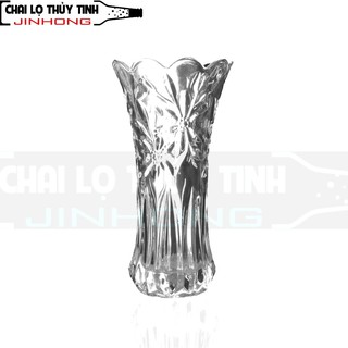 BÌNH BÔNG LỌ HOA THỦY TINH CAO 20CM TRẮNG TRONG