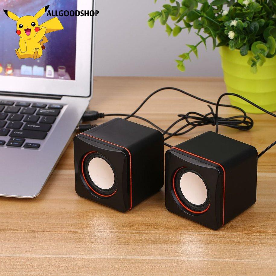 Loa nghe nhạc MP3 Mini có dây cổng USB hình vuông tiện dụng