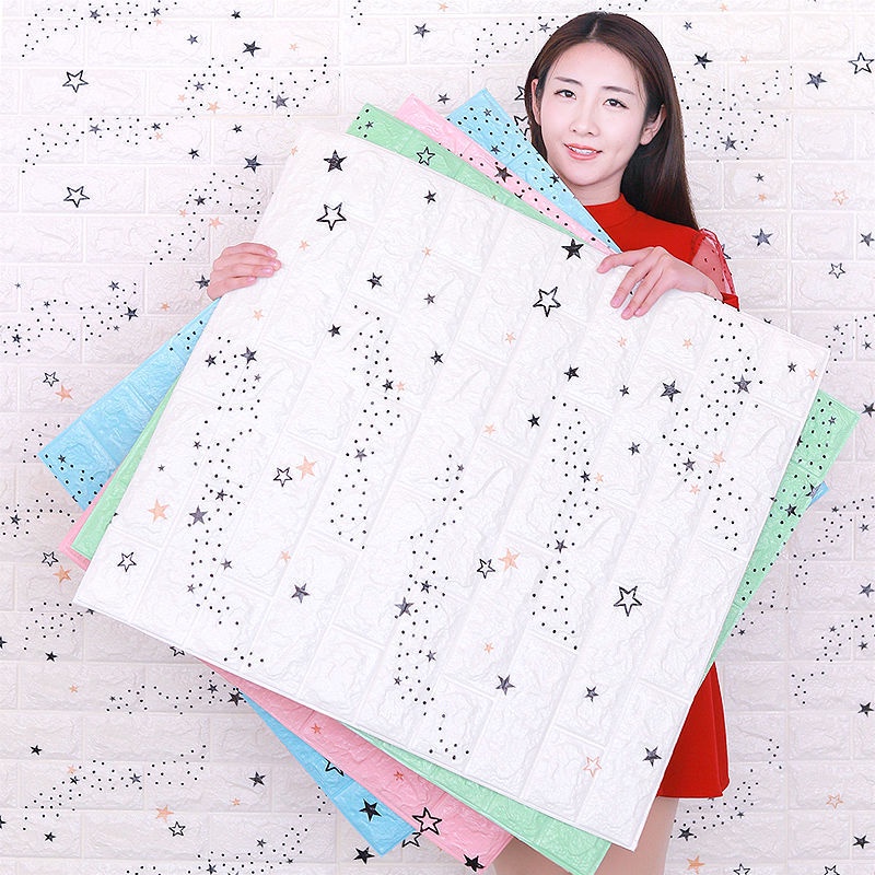 Giấy Dán Tường Họa Tiết Gạch Hoạt Hình 3d Chống Thấm Nước