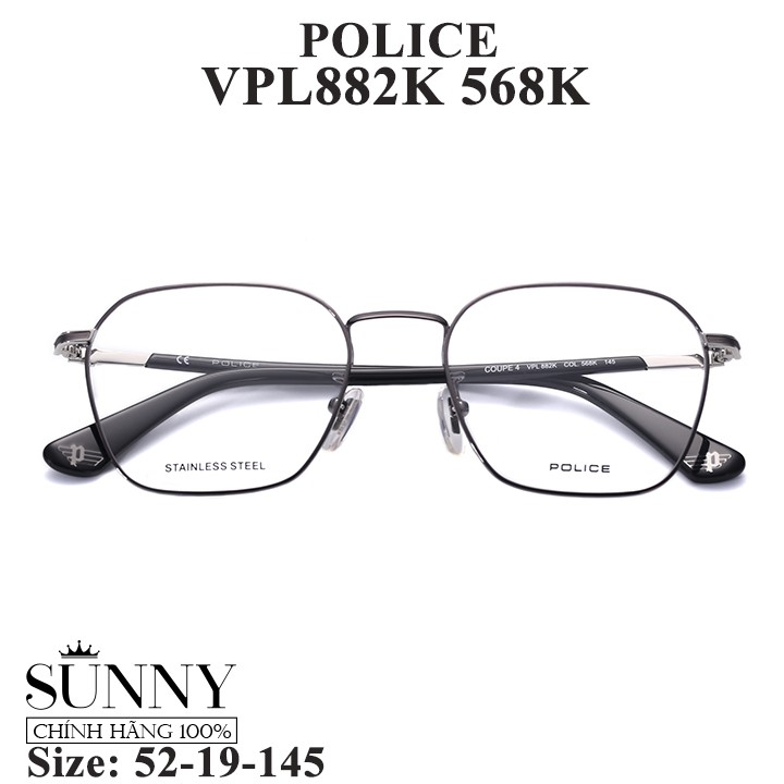 Gọng kính thời trang chính hãng Police VPL882K, thiết kế dễ đeo bảo vệ mắt