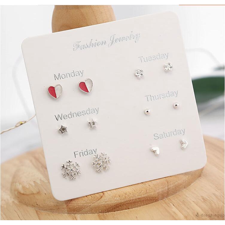 DRESSINGUP-Khuyên tai thời trang nữ đính đá kiểu dáng thanh lịch
