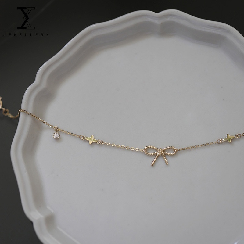 Vòng đeo tay bạc 925 mặt nơ thời trang xinh xắn dành cho nữ