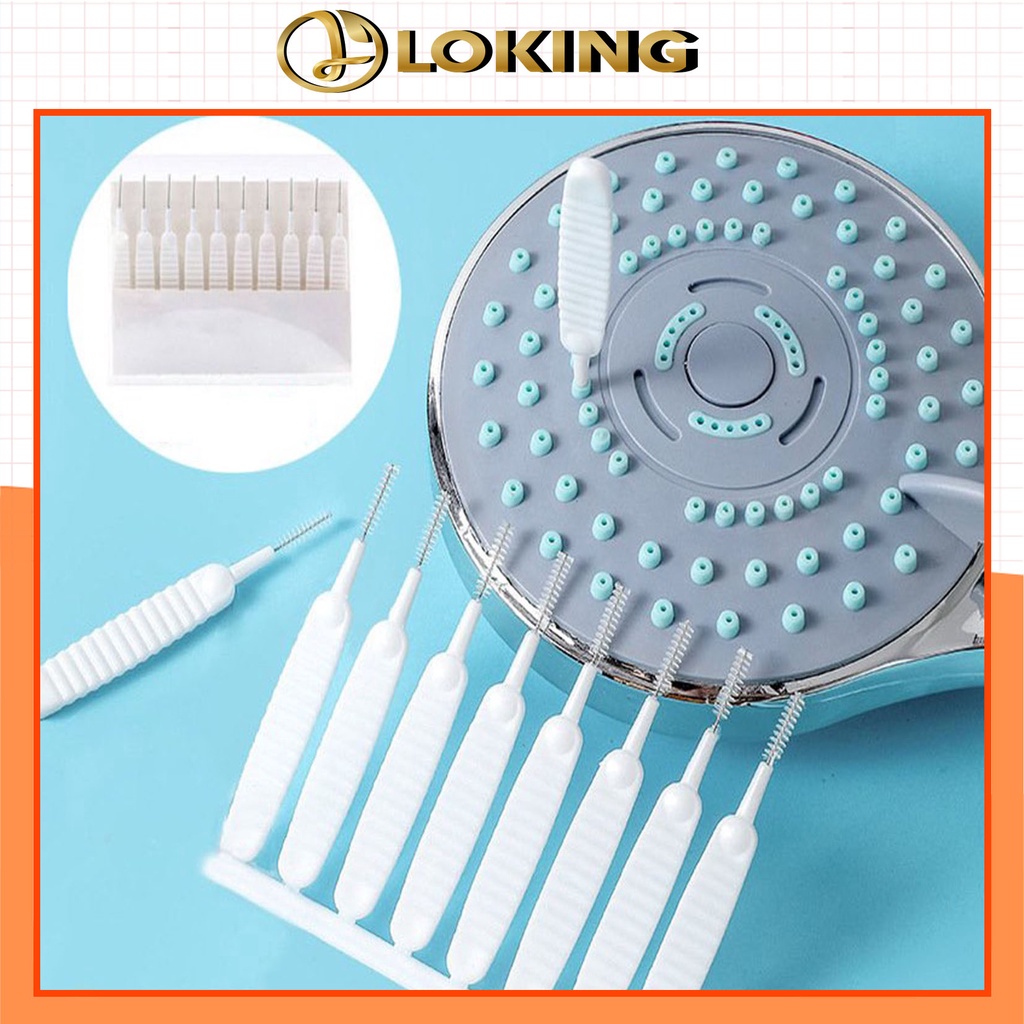 Bộ 10 cọ mini vệ sinh vòi hoa sen, chống tắc nghẽn cặn canxi - LOKING