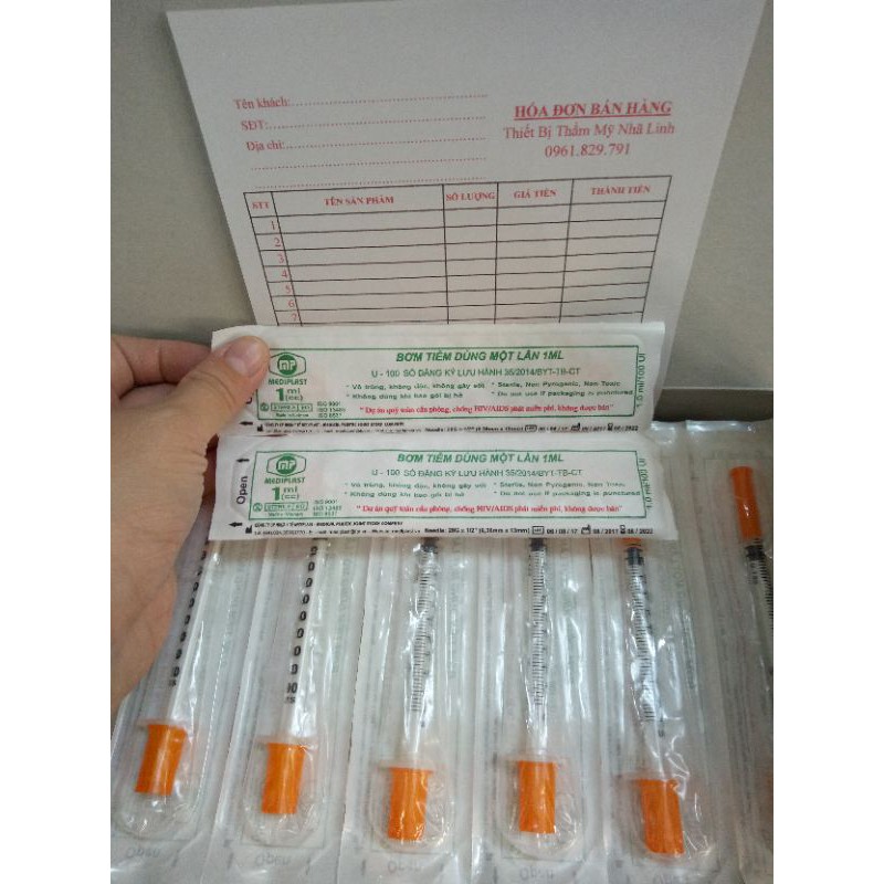 KIM TIÊM FILLER, TIÊM TIỂU ĐƯỜNG NẮP VÀNG U40/U100(HỘP 100 CÁI)