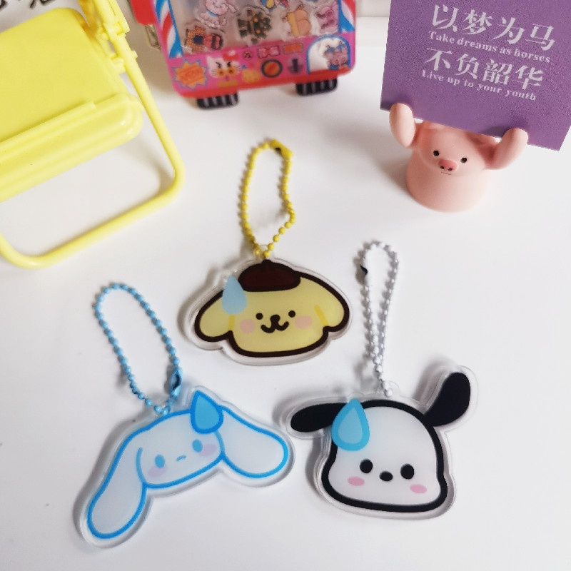 Sanrio Móc Khóa Acrylic Hình Biểu Tượng Cảm Xúc Vui Nhộn