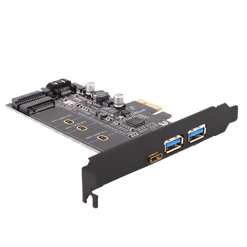 Card Chuyển Đổi Usb 3.0 & Type-C M.2 Pcie M2 Ssd Sata B Key Sang Pci-E M7