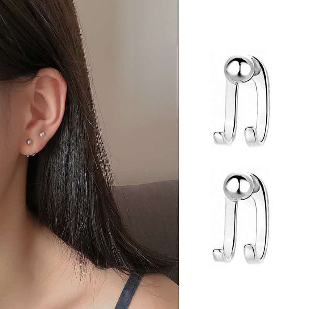 Khuyên tai xỏ lỗ bằng kim loại thời trang cá tính cho nữ
