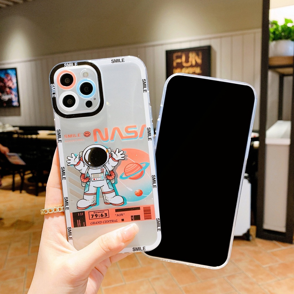 Ốp Phi Hành Gia Iphone viền vuông 8 plus/X/Xsmax/11/11 Pro Max /12 Pro Max/13/13 Pro Max