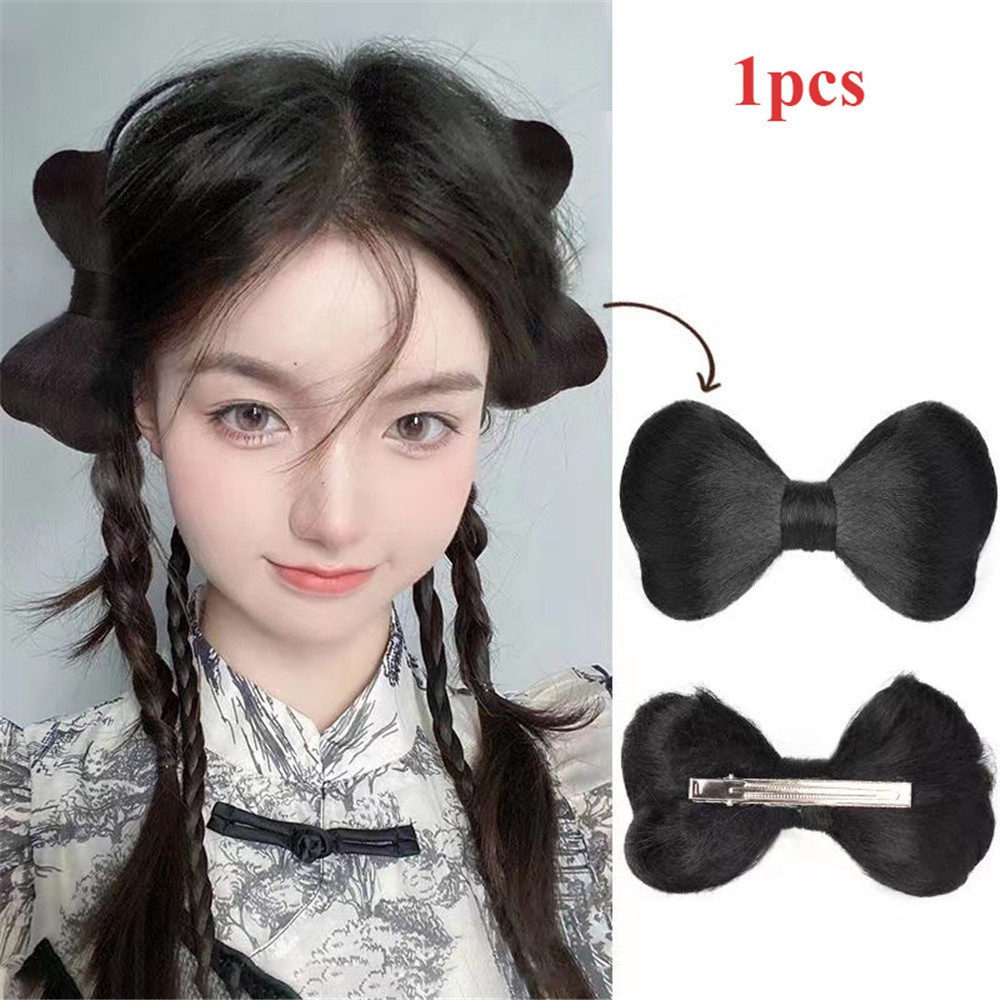 1 Pcs Kẹp Tóc Giả Thắt Nơ Sợi Tổng Hợp Y2K Dành Cho Nữ