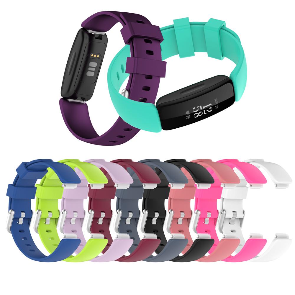 Dây Đeo Thay Thế Chất Liệu Silicon Màu Trơn Cho Fitbit Inspire 2