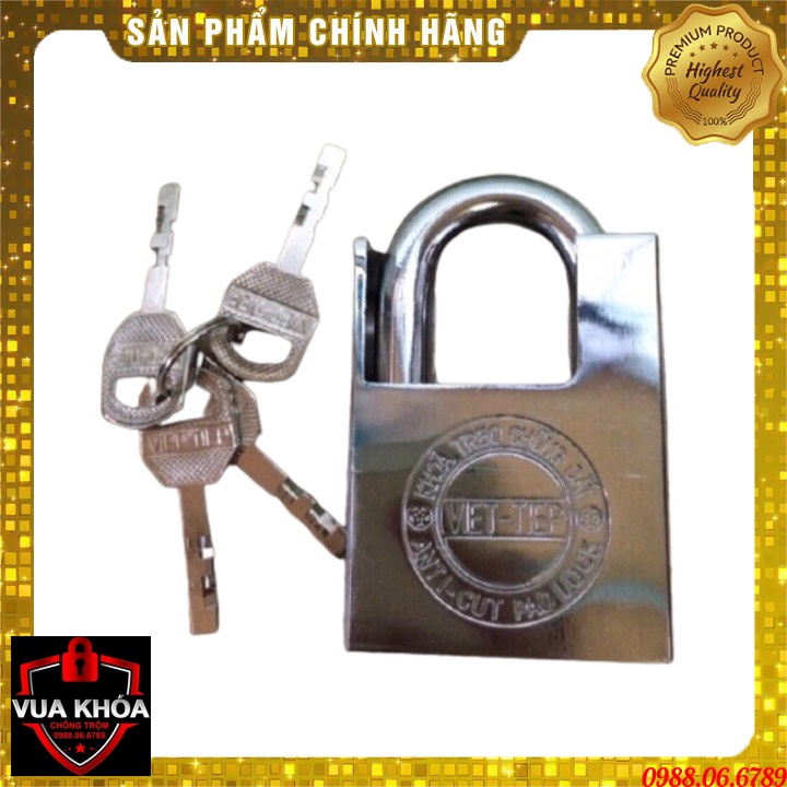 Ổ khóa cửa treo Việt Tiệp hợp kim chống cắt màu trắng⚡FREE SHIP⚡ Khóa cần chìa chống quên chìa. hợp kim thép cao cấp