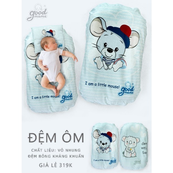 [Mã LTBAUAB6 giảm 7% đơn 99K] Đệm ôm ngủ nhung cho bé Goodmama