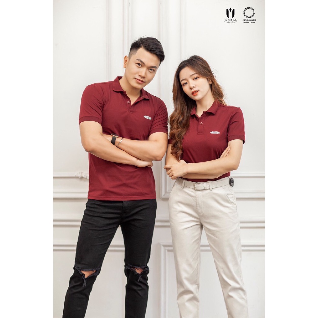(TRÙM SỈ) Áo thun cặp có cổ, Áo thun đôi ,đồ đôi hàn quốc cao cấp đẹp giá rẻ áo thun cổ màu đỏ đô TCS