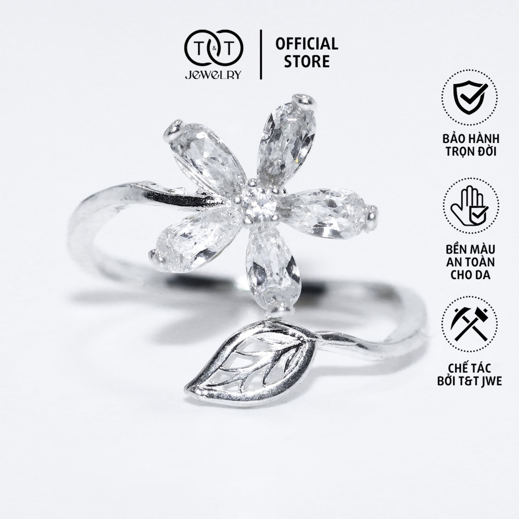 Nhẫn Bạc Nữ Hoa 5 Cánh s925 T&amp;T Jewelry cao cấp NN028
