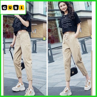 Quần kaki nữ ống suông lưng cao, quần dài nữ chất kaki đẹp, thời trang cao cấp GURI mã GQKK01