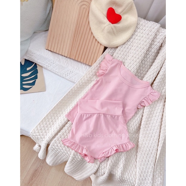 Set Bộ Cotton Tăm 3 Lỗ Tay Bèo Cho Bé Gái Size 8-20kg