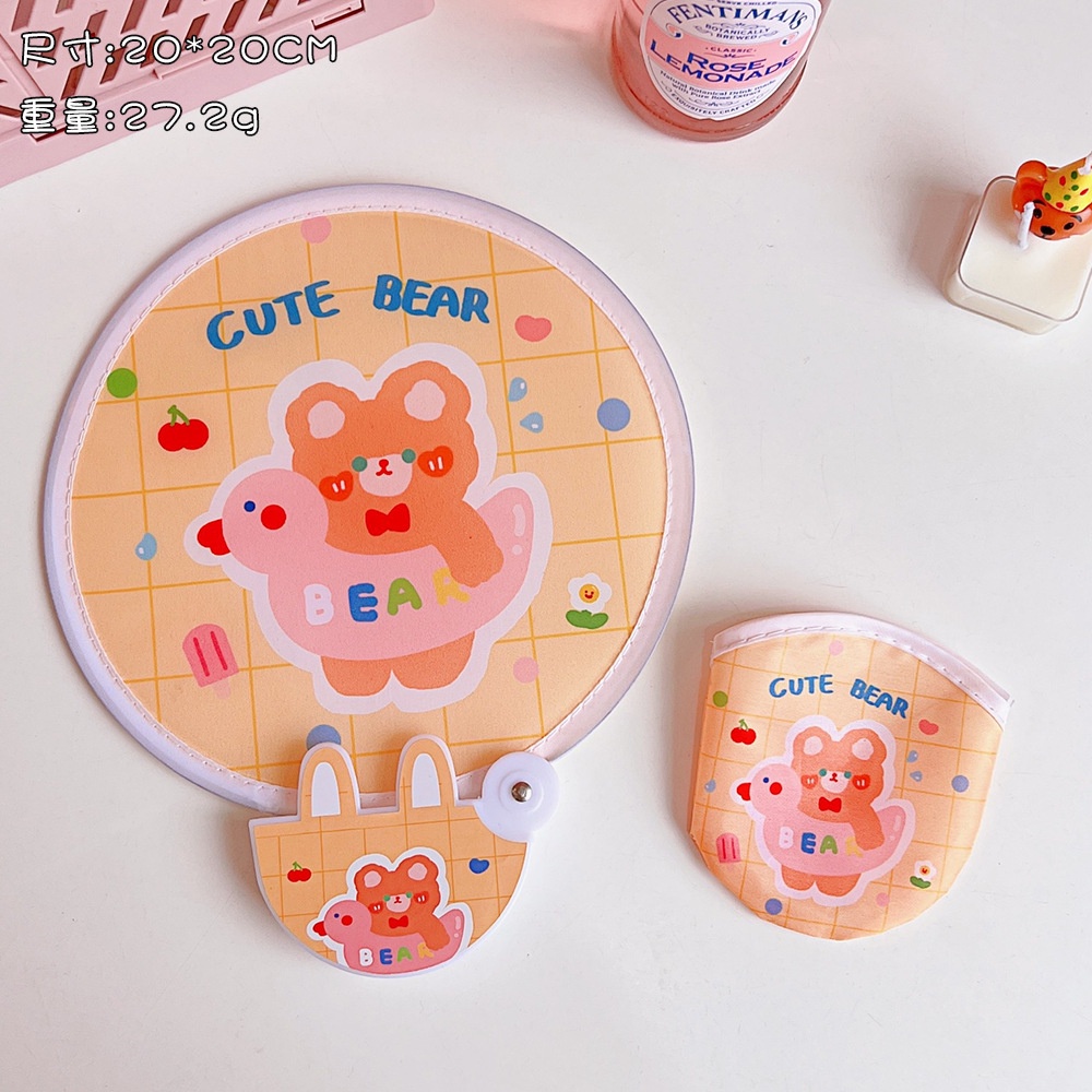 Quạt Xếp Cầm Tay Mini Họa Tiết Hoạt Hình Dễ Thương Thời Trang Mùa Hè