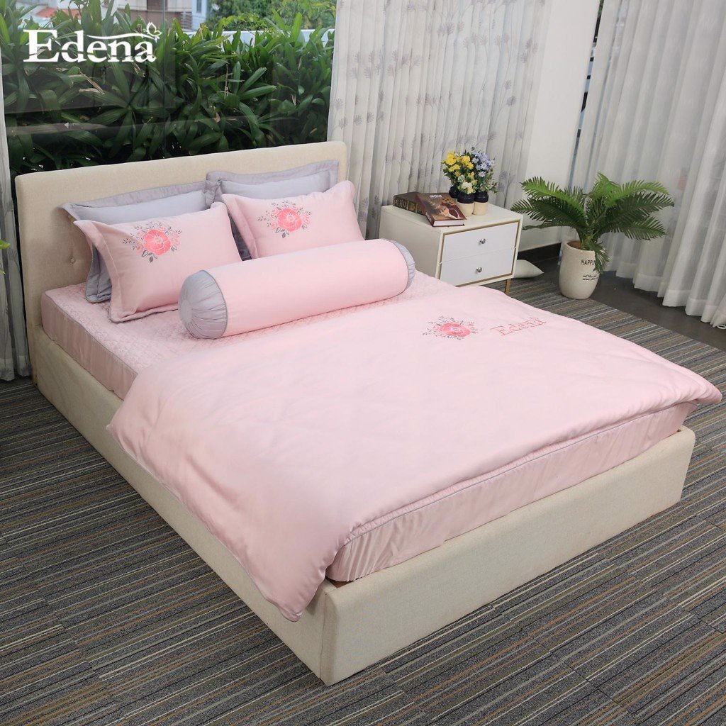 Bộ ga  bọc Tencel Edena mẫu 7709 - Chính Hãng , Cao Cấp in Maybeding