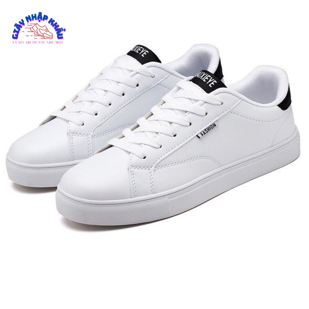 Giày Thể Thao Nam Màu Trắng Maixi Logo Fashion Sườn Kiểu Dáng Mới